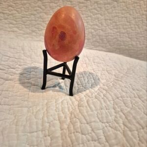 Elegant Pink Art Egg on Stand